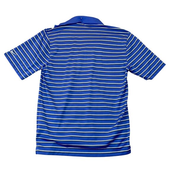 Nike Mens Golf Polo Shirt Small Striped Dri-Fit Pullover Activewear Casual Blue - Picture 2 of 12